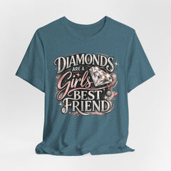 Diamonds Are a Girl's Best Friend T-Shirt – Retro Script Diamond Graphic Tee