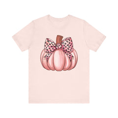Cute Pink Pumpkin Graphic Tee for Fall, Autumn Shirt, Halloween Top, Harvest Celebration T-Shirt, Seasonal Apparel, Gift Idea