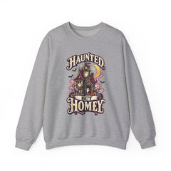 Haunted But Homey Sweatshirt — Cozy Halloween Haunted House Crewneck