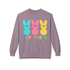 Hey Peeps Midweight Softstyle Fleece Crewneck Easter Sweatshirt