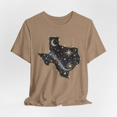 Texas Night Sky Tee — Celestial Moon & Stars State Graphic T-Shirt