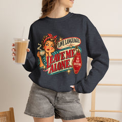 Retro Rosie 'Leave Me Alone' Vintage Pin-Up Graphic Sweatshirt- Valentine