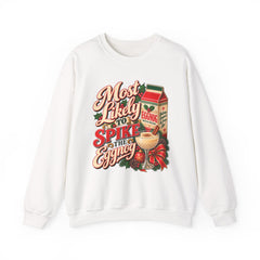 Eggnog Crewneck Sweatshirt – “Most Likely to Spike the Eggnog” Holiday Sweater
